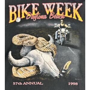 Vintage Daytona Bike Week 1998 Shirt Mens Sz L Sleeveless Biker Motorcycle Snake